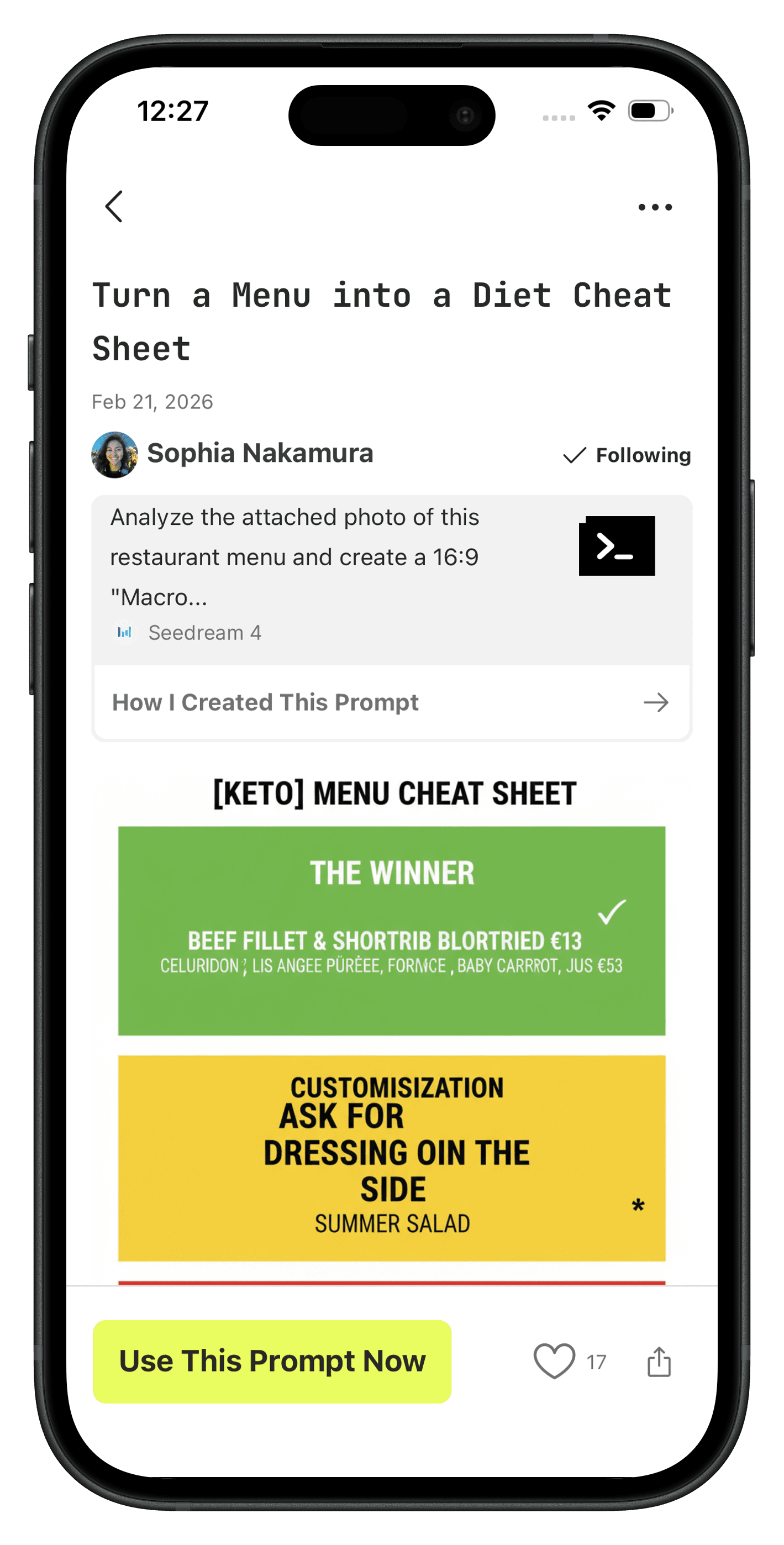 Snap a photo of the menu